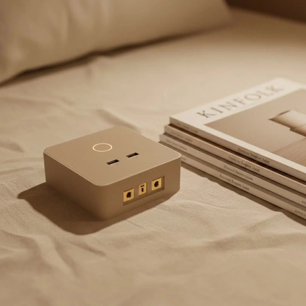 USB wall charger with multiple ports and cables