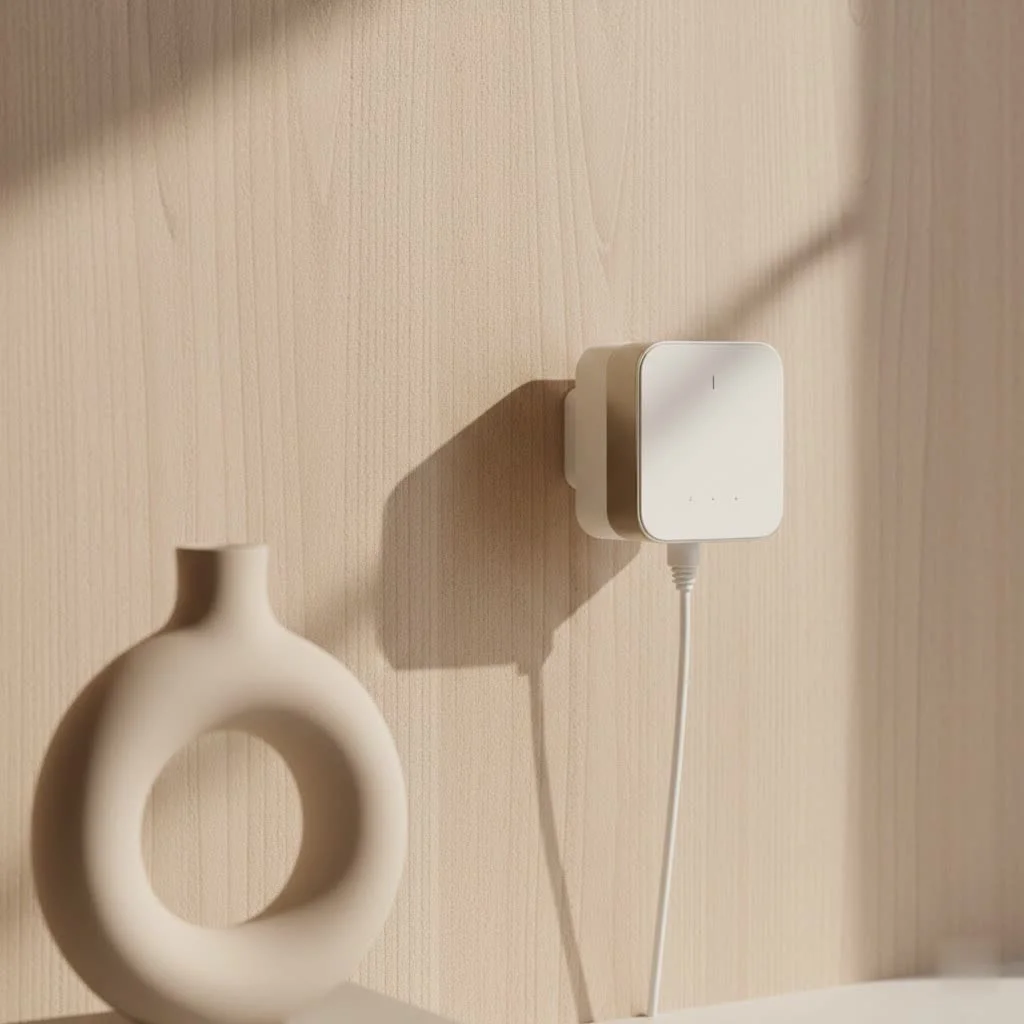 iPhone 15 Pro Max mounted on a sleek wall mount MagSafe charger